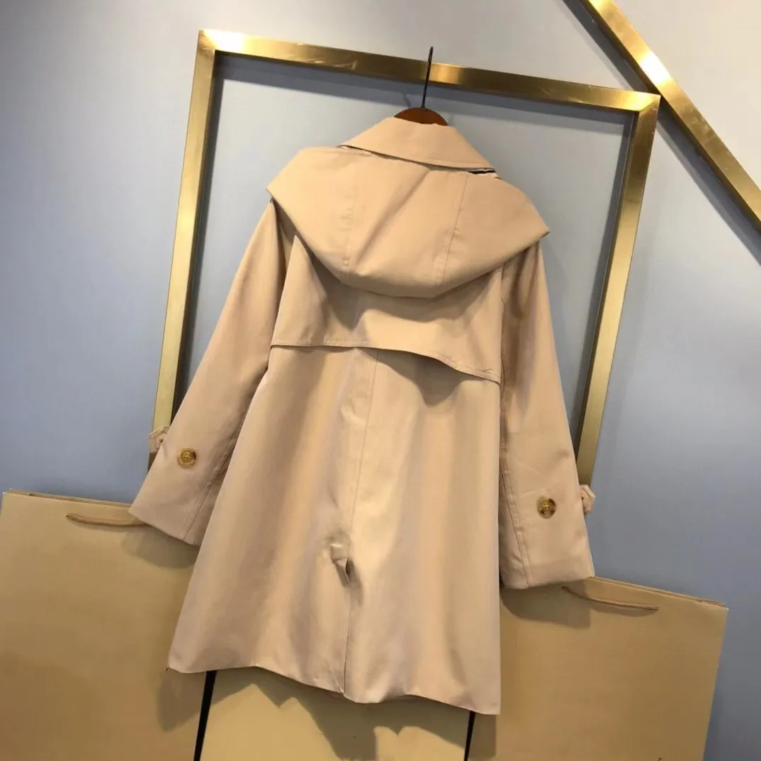 

2023 Brand Autumn and Winter Khaki Black Children's Windbreaker Jacket Boys Girls Clothing Boutique Sizes 6 8 10 12 14Years