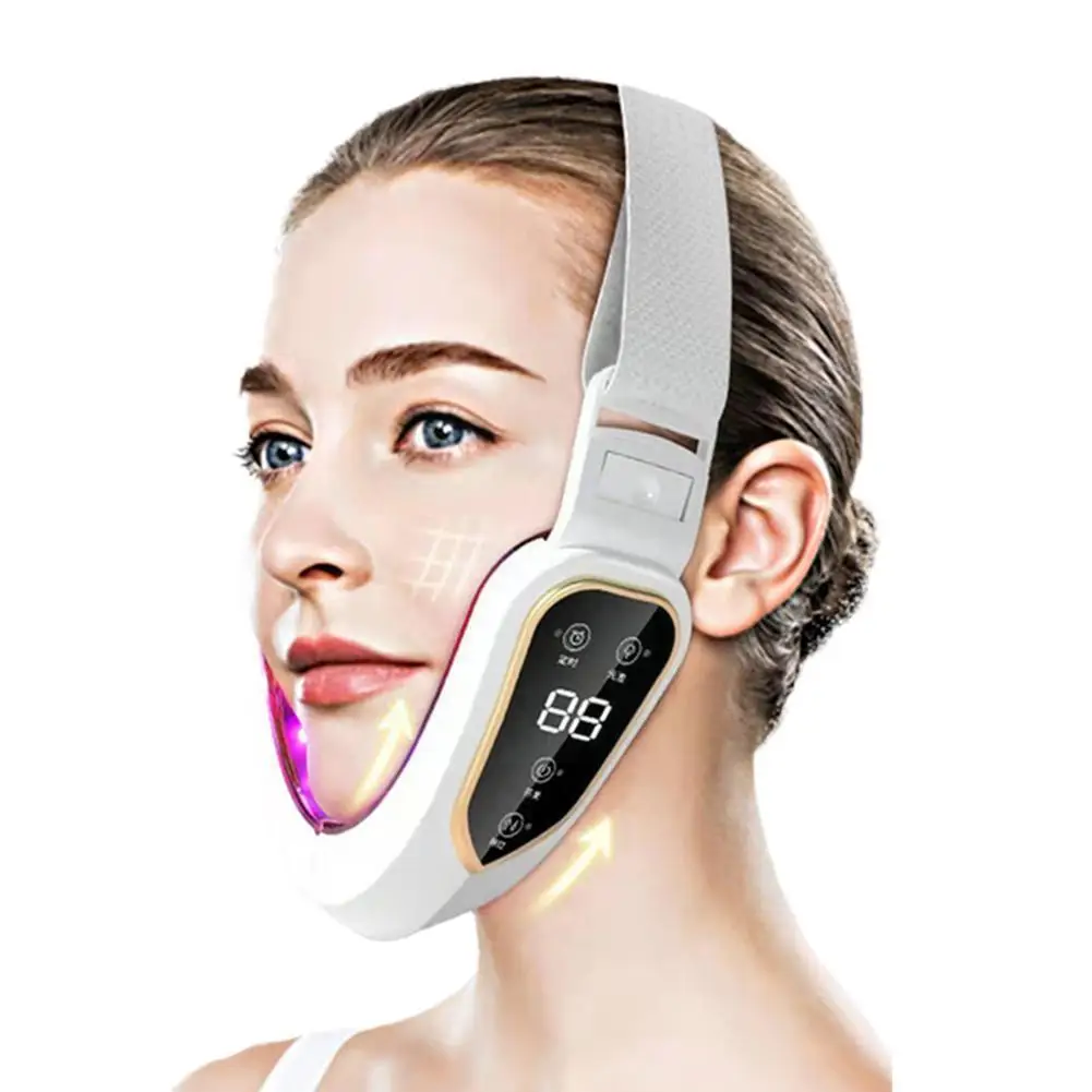 

Facial Lifting Device LED Photon Therapy Facial Slimming Cheek Lift Care Double Massager Face Tool Vibration V-shaped Chin C7W7