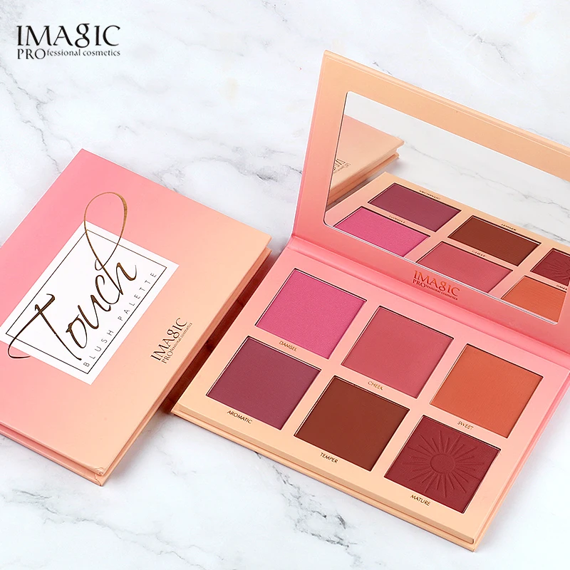 

IMAGIC 6 Colors Blush Palette Makeup Professional Cheek Blush Pearl Orange Pigment High Quality Beauty Cosmetic