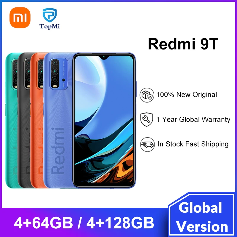 Xiaomi Redmi 9 T 4 Гб ОЗУ 64 ГБ/Глобальная версия ПЗУ экран 128 дюйма Восьмиядерный