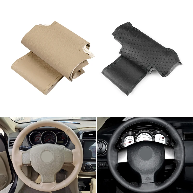 Кожаная оплетка на руль автомобиля для Nissan Tiida 2004-2010 Versa Note 2007-2012 Livina 2006-2012 Sylphy 2006-2019