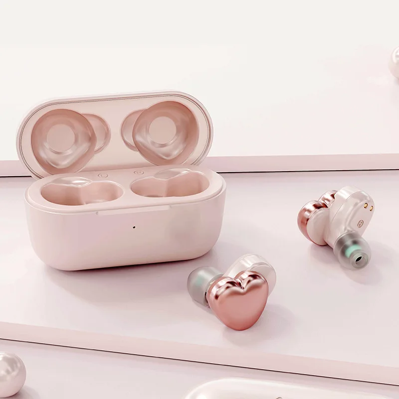 

Heartbuds Bluetooth Headphones Cute Heart-shaped Earphones TWS Wireless Earbuds Noise Reduction Headset with Mic Women Gifts