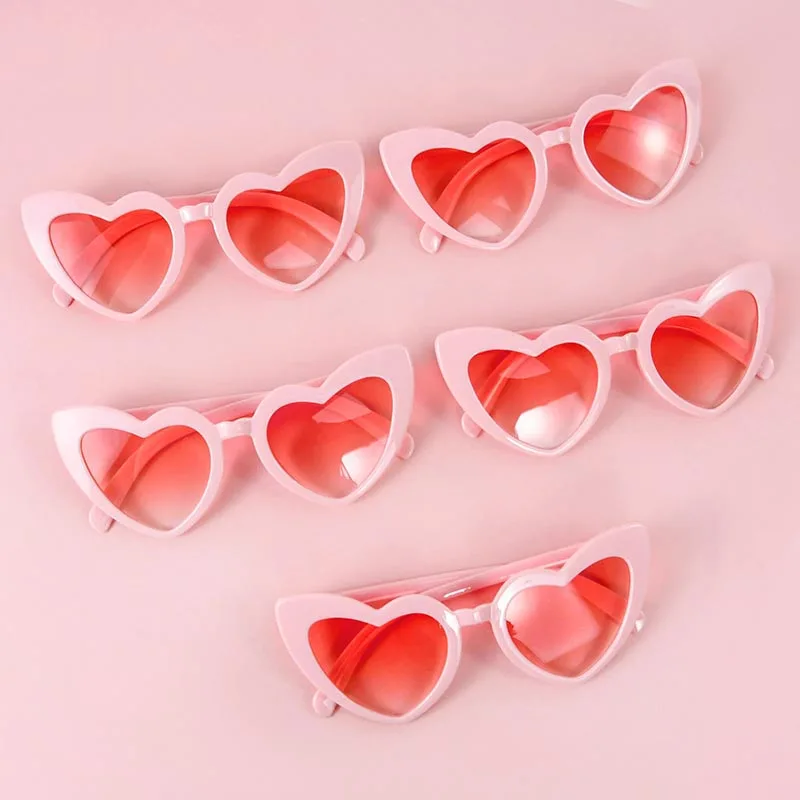 Солнцезащитные очки в форме сердца черного цвета розового для детей подростков