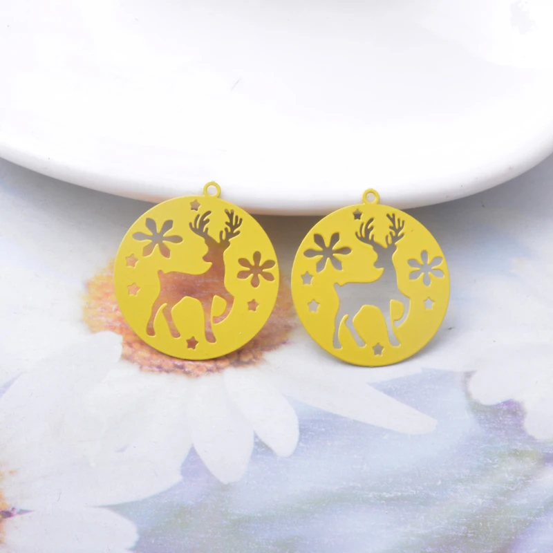 Подвески из латуни в виде рождественского лося AC14325 20 шт. подвески оленя