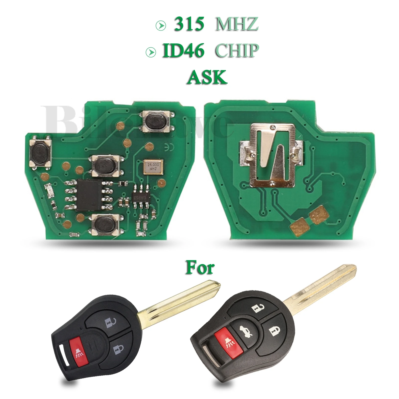 

Jingyuqin 315 МГц ID46 чип ASK удаленный автомобильный ключ печатная плата 3/4 кнопки для NISSAN Qashqai Sunny Tiida X-Trail