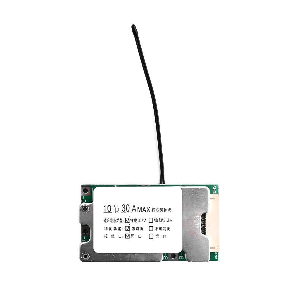 10S 36V 30A плата заряда литиевой батареи BMS PCB 18650 сбалансированная Защитная