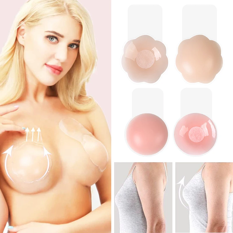 

Sticky Bra Nipple Cover for Women Adhesive Invisible Nipple Covers Reusable Silicone Lifting Breast Nipple Pasties