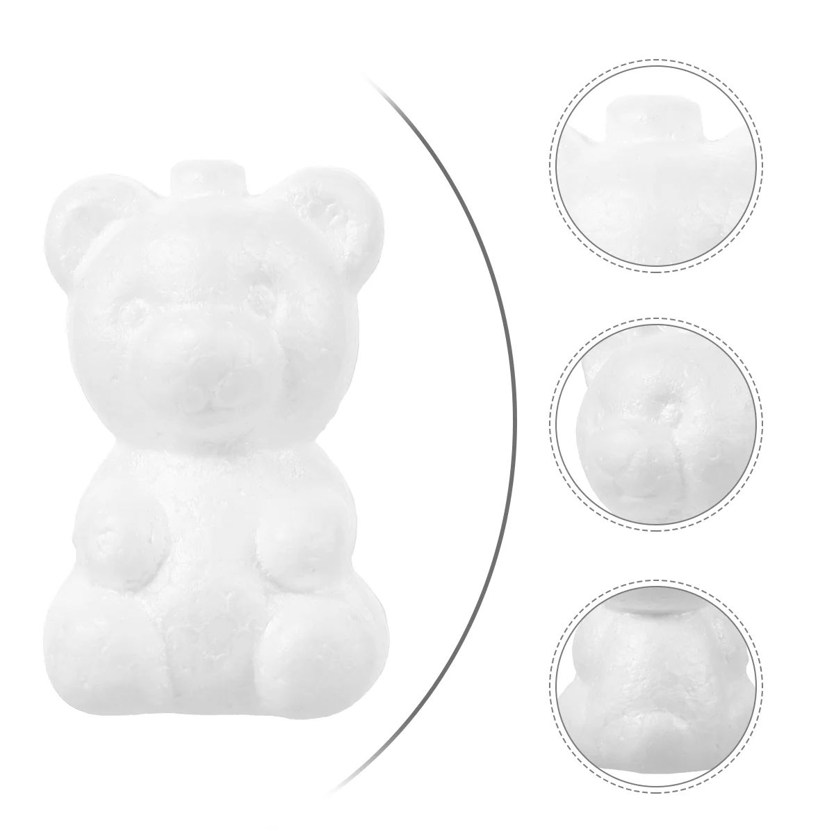 

20 Pcs Christmas Decor Flower Supplies Lovely Bear Shape Flower Props Chic Arrangements Statue White Foam Creative Toddler
