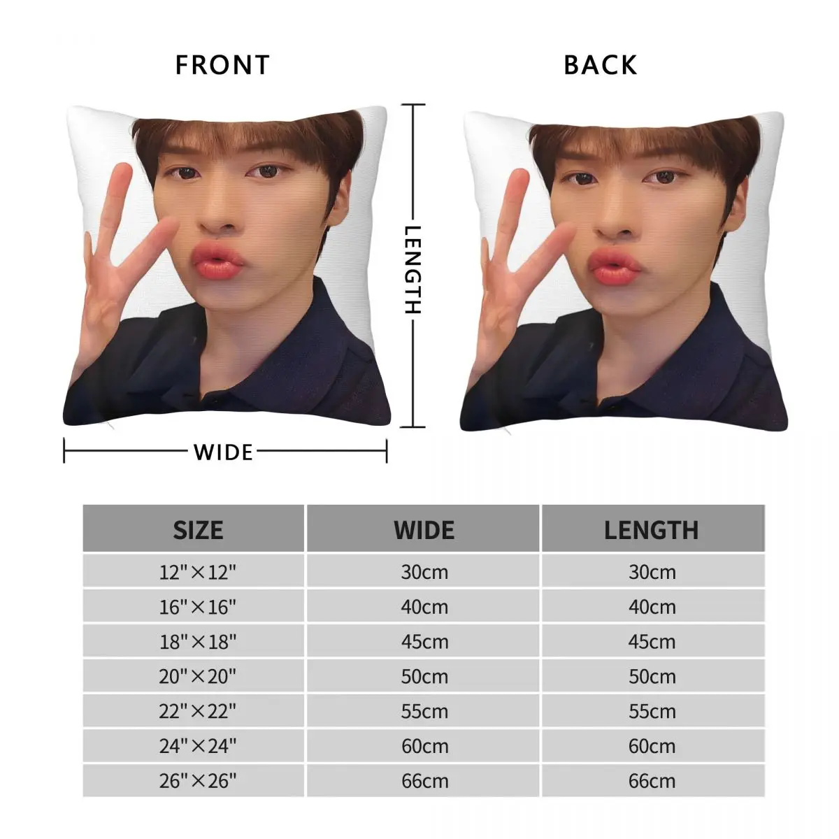 Наволочка для подушки с двусторонним принтом 45 х45 см