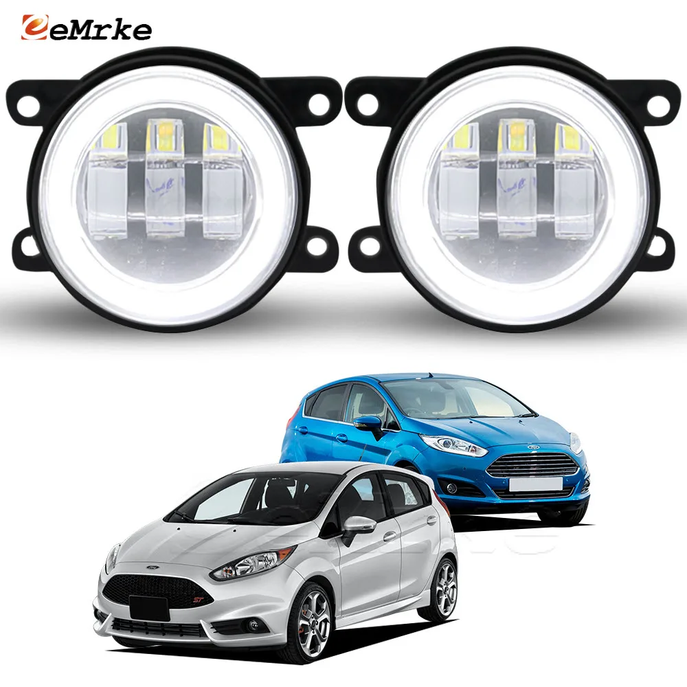 Обновление светодиодных автомобильных противотуманных фар Angel Eyes для Ford Fiesta VI ST