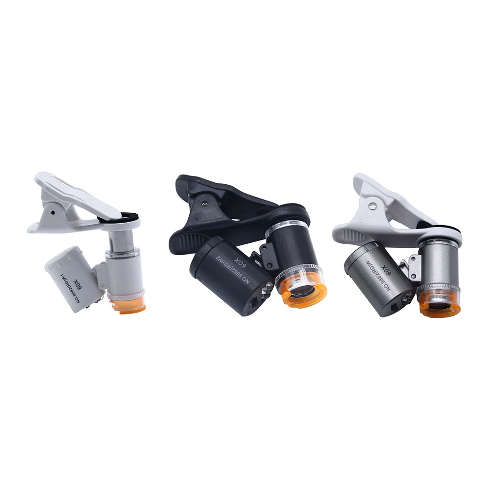 

Mobile Phone Microscope 60X UV LED Jewelry High Magnification Magnifying Glass Shatterproof Tools Accessories