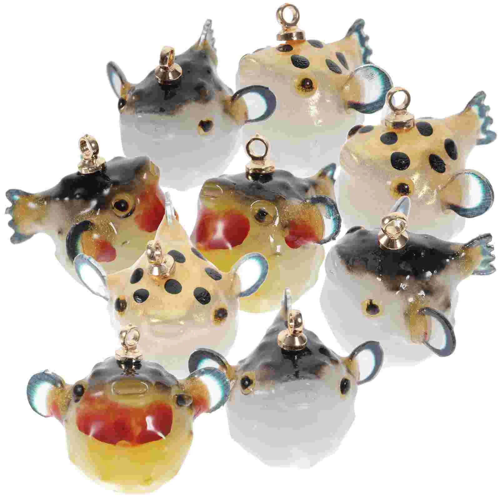Resin Small Goldfish Puffer Pendant Jewelry DIY Supplies Making Charms Crafts Dainty Necklaces
