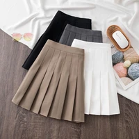 high waist solid pleated mini skirt women summer preppy style summer korean fashion cute white a line skirt y2k skort clothes