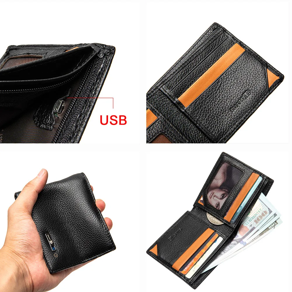 Smart Wallet Fashion Wallet GPS Bluetooth Tracker Gift for Father's Day Slim Credit Card Holder Cartera Hombre Tarjetero Wallets images - 6