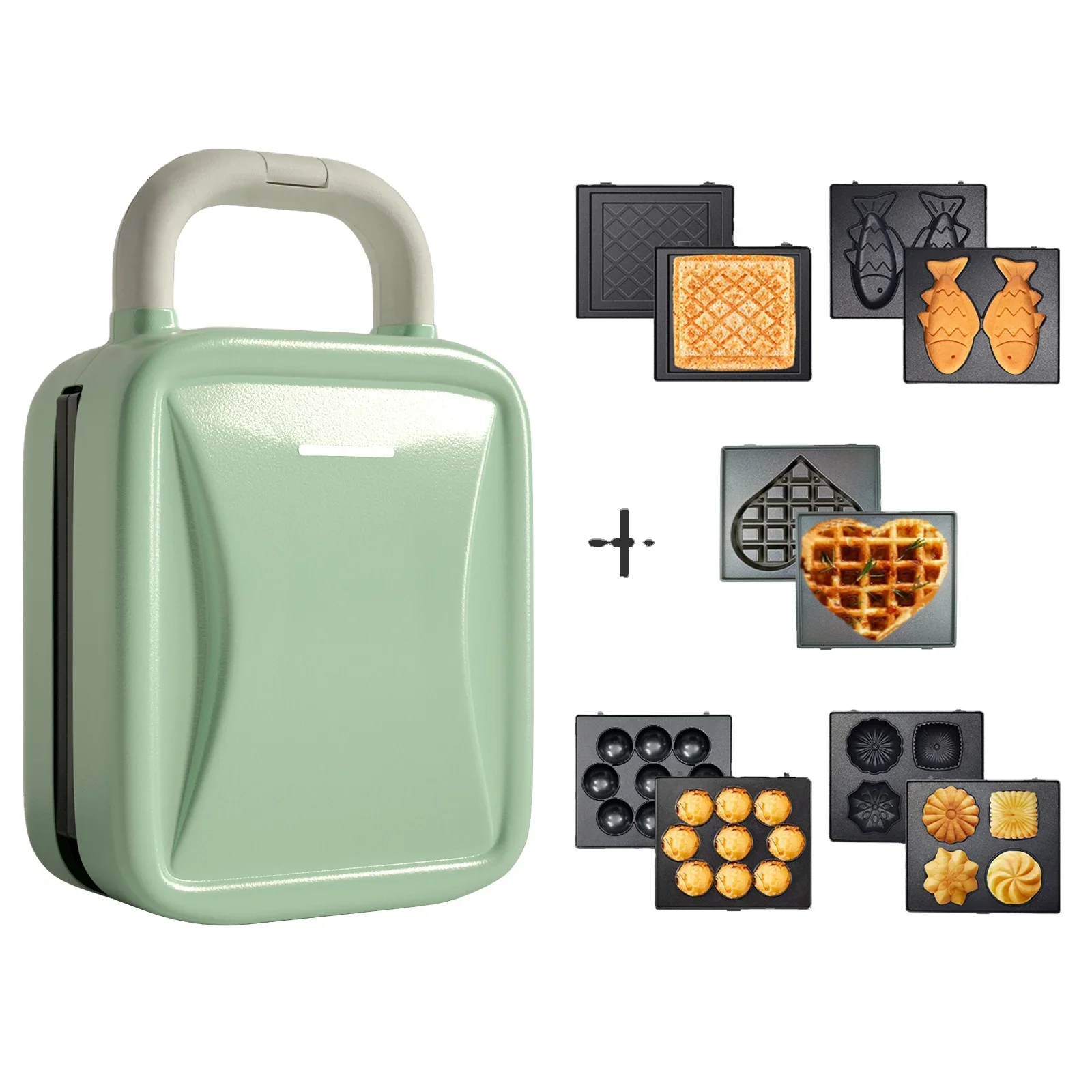 Профессиональные многофункциональные вафельницы 3 в 1 для завтрака сэндвича 5