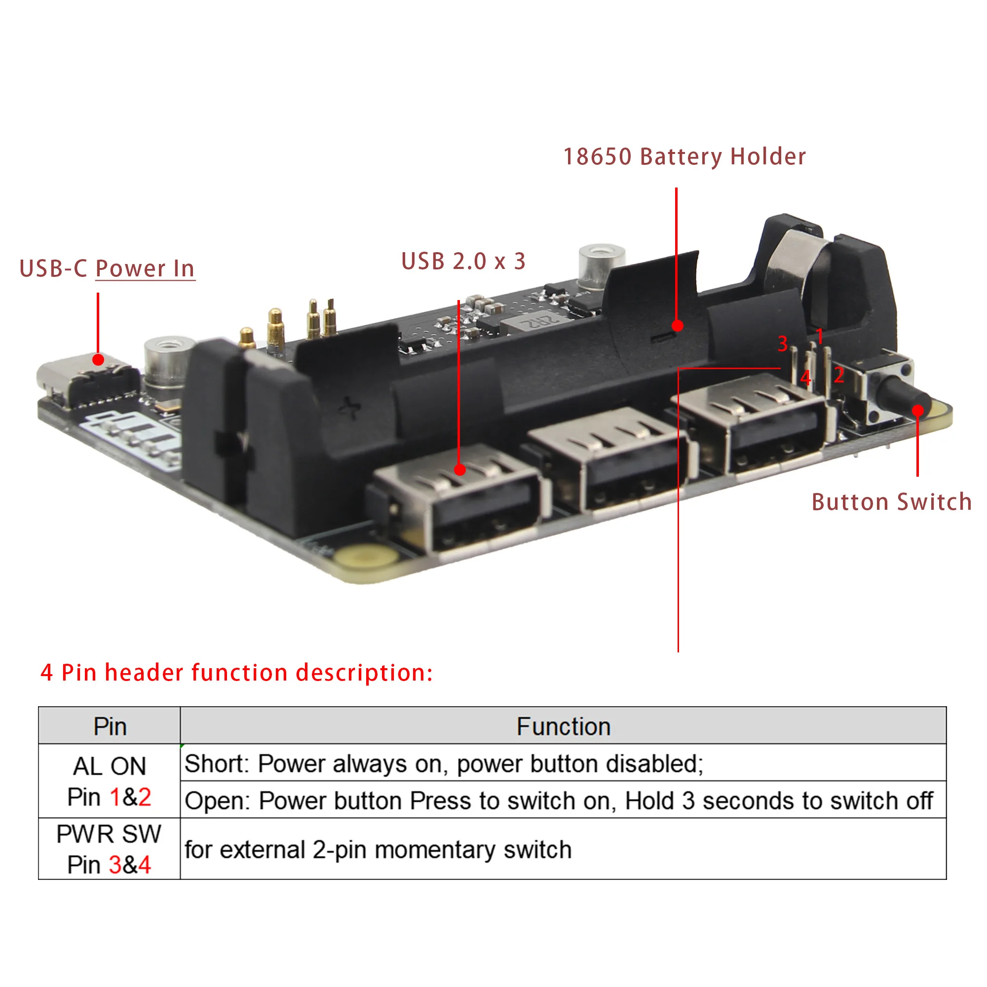 Raspberry Pi Zero 2 W / 18650 UPS & usb-хаб Shield (X306) |