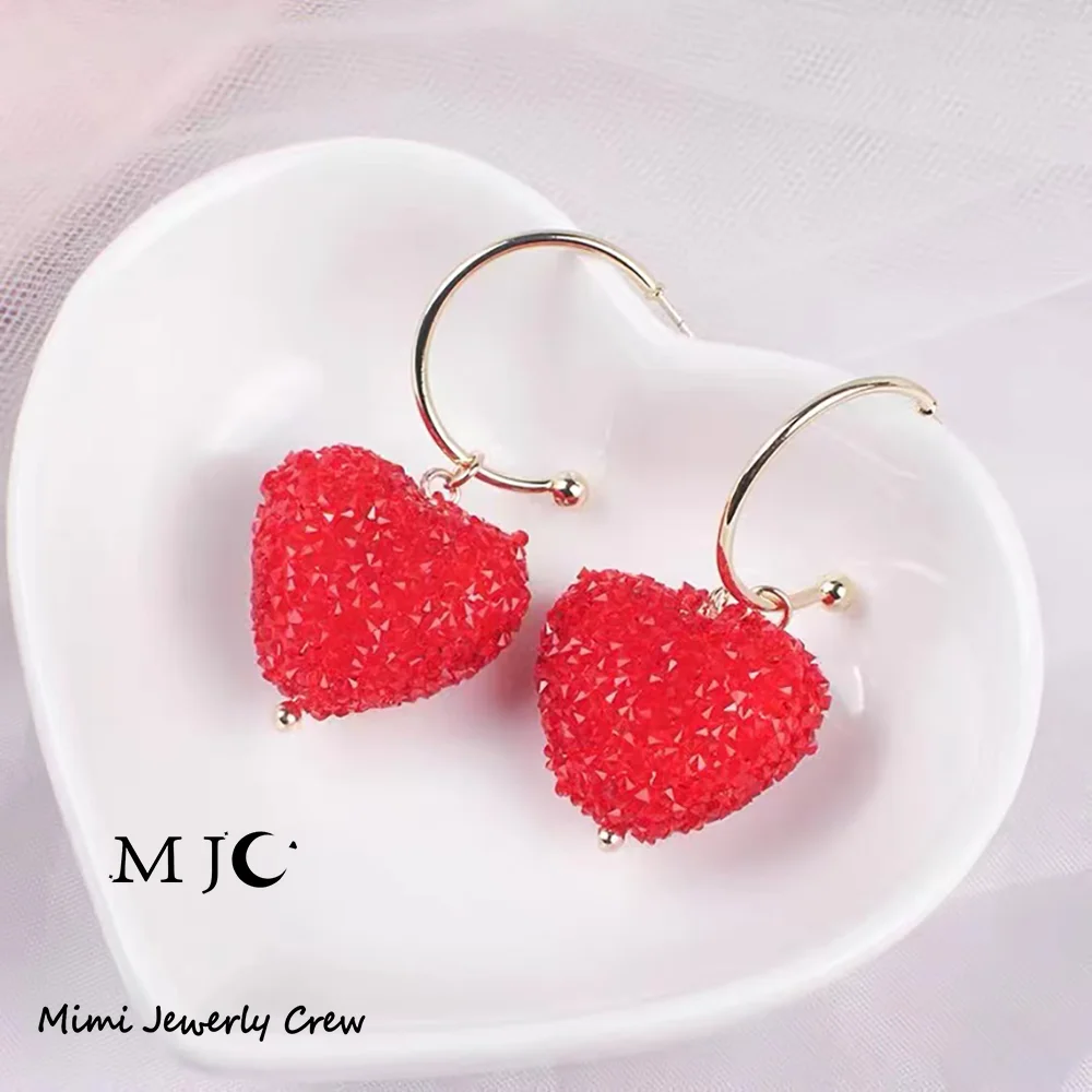 

MJC Fashion Jewelry 2022 New In Heart Shaped Earrings Earrings For Women Jewelry Accessories A Peach Heart Earrings S925 Silver