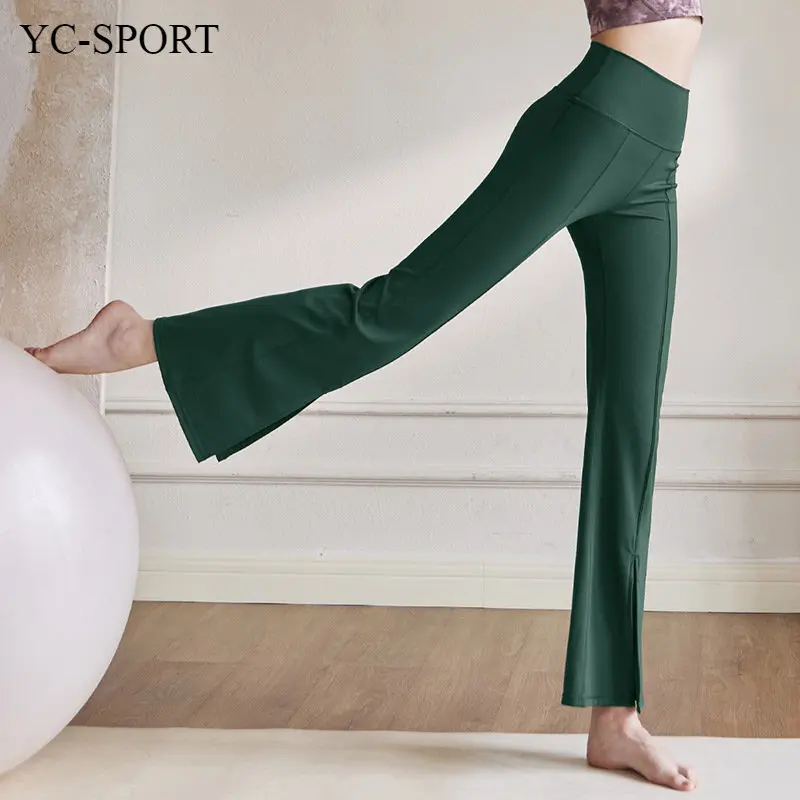 

Осень-зима 2022, Модные Новые расклешенные женские брюки, свободные брюки с высокой талией для улицы, бега, фитнеса, спорта, отдыха, быстросохнущие