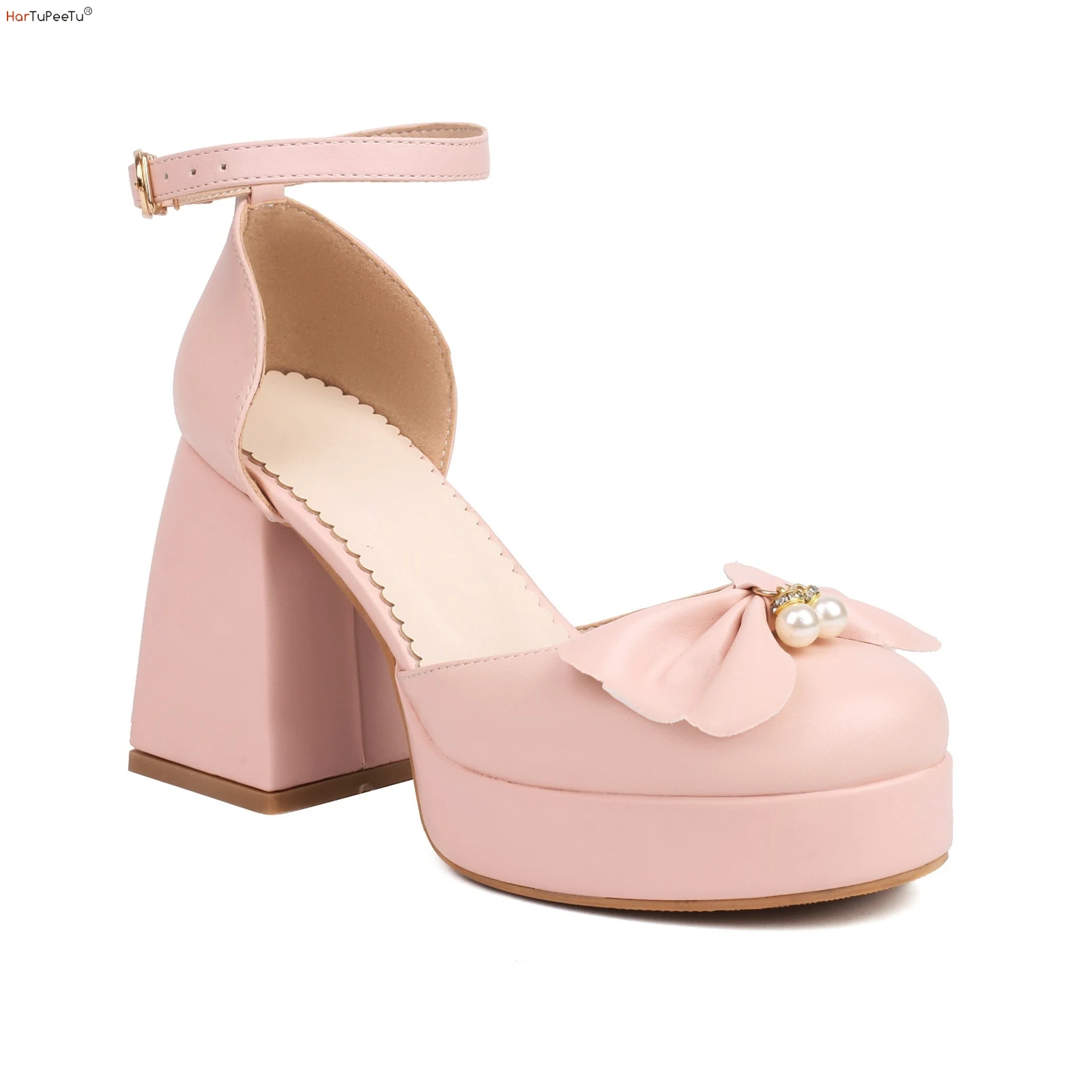 Cosplay Lolita Summer Sandals Women 2023 Pink High Heels Large Size 44 45 46 Kawaii Gothic Black White for Kids Girls Bow Pumps