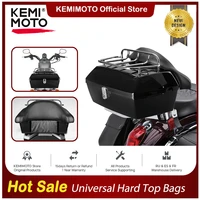 kemommoto universal 48l motorcycle rear trunk case luggage tank tail tool bag hard case saddle bags top box wsound box slot