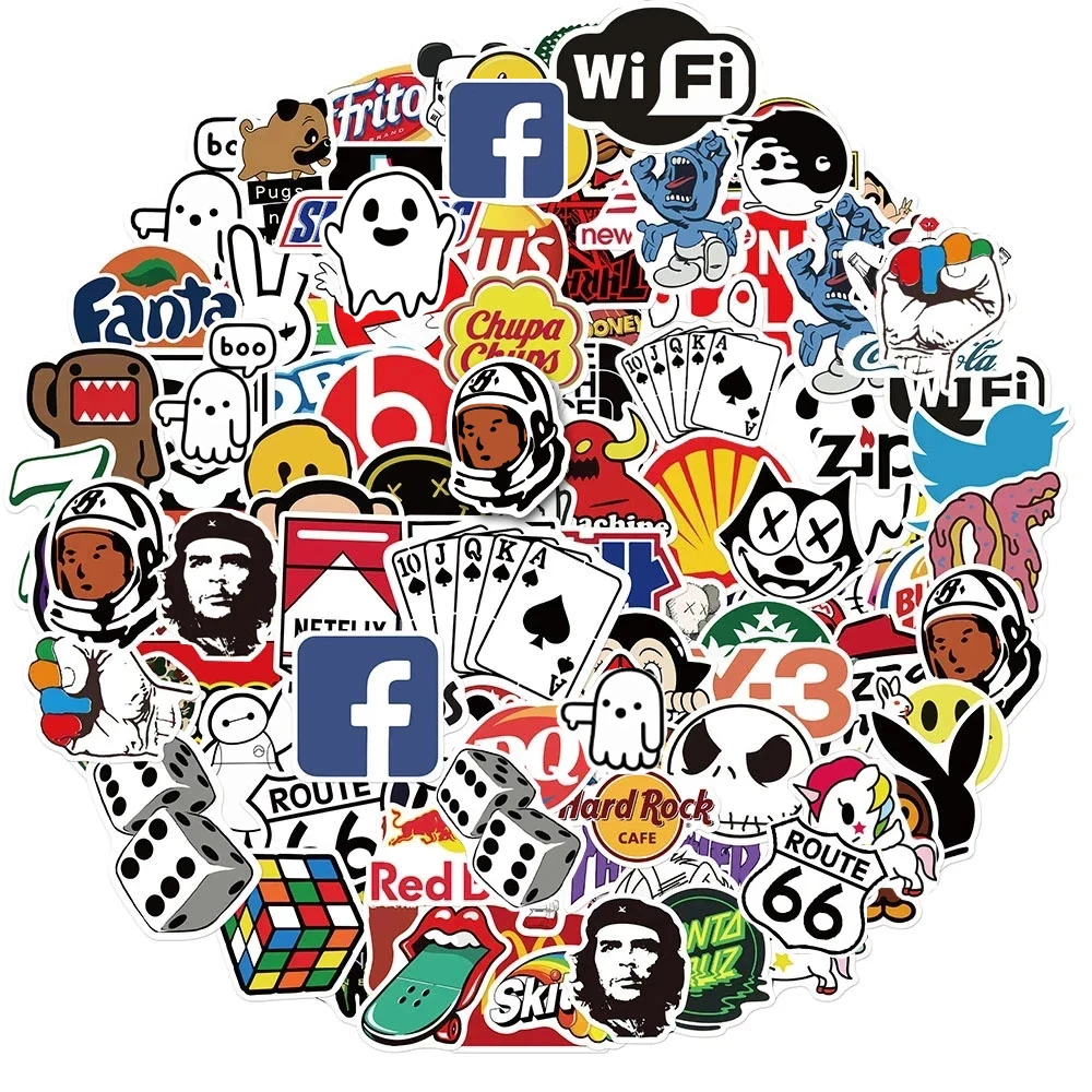 10/30/50/100 шт крутой модный логотип бренда аниме наклейки DIY скейтборд ноутбук багаж