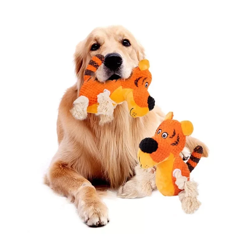

2023NEW Cute Animal Shaped Dog Squeaky Toy Stuffed Animals Toy Plush Durable Rope Dog Chew Toy for Small, Medium, Large Dog N84C