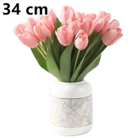 brand new 1 piece pu mini tulip artificial flower real touch wedding bouquet christmas home party decoration gift