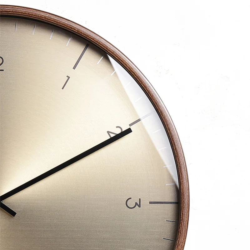 Роскошные простые цифровые настенные часы с деревянной каймой бесшумные