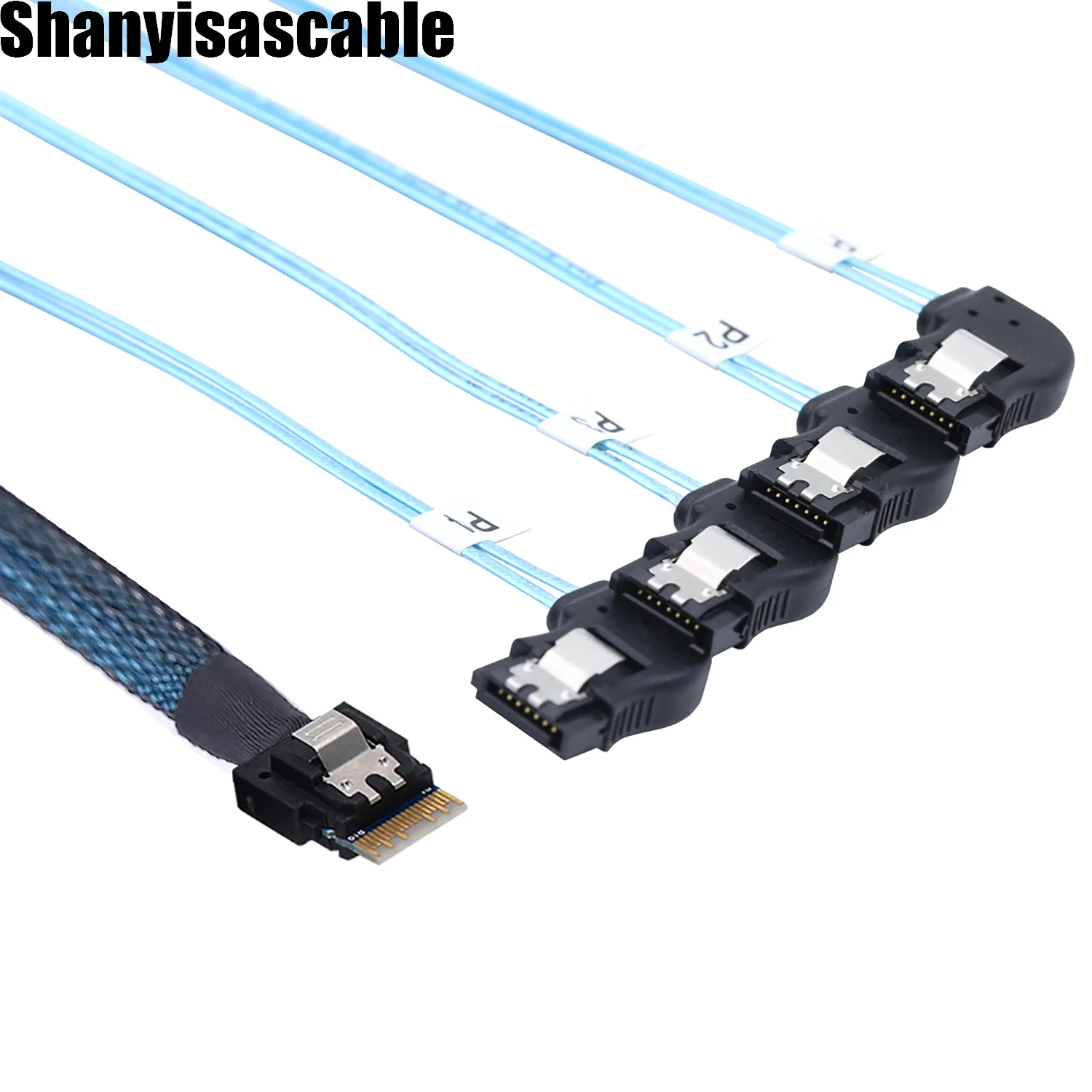 0 5 M PCI-E Ultraport Slimline SAS 4 38pin SFF-8654 4i до 4X SATA 7P Женский прямоугольный кабель