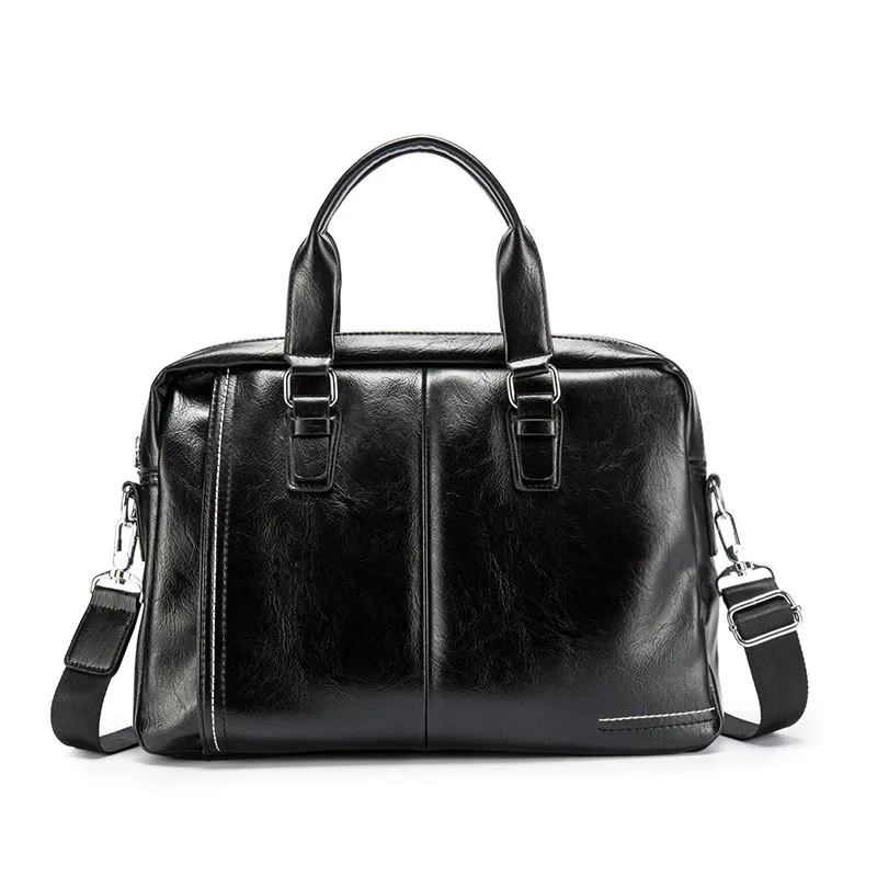 Men's Bag Horizontal Men's Handbag Shoulder Diagonal Bag Laptop 14 Fashion Work Bag Business Portfolio for Document A4 Briefcase
