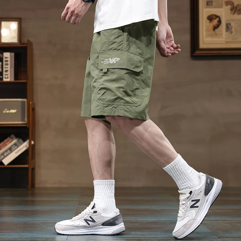 Ckean шорты-карго из ледяного шелка мужские летние тонкие свободные американские