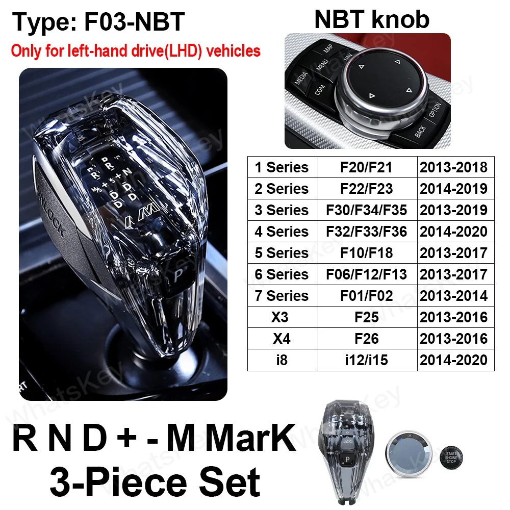 Хрустальная ручка переключения передач для BMW F30 F31 F32 F36 F01 i8 F25 F26 F20 F22 F11 F10 Crystal, рычаг переключения передач, аксессуары для ручки