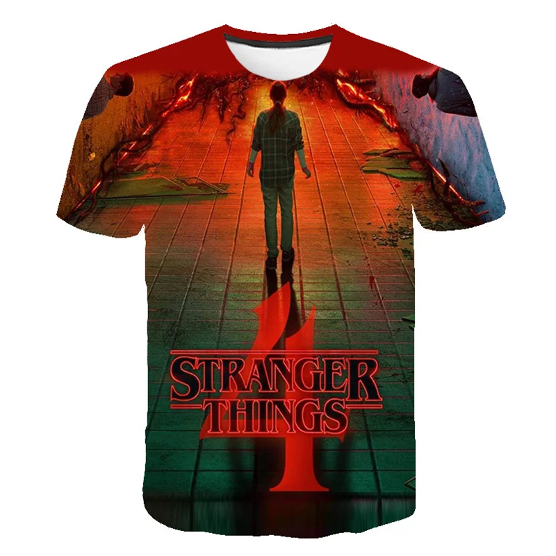 

New Kids Boys Girls Summer Stranger Things 4 Hellfire Club T-shirt Short Sleeved T Shirt 3 4 5 6 7 8 9-14 Year Children Clothing
