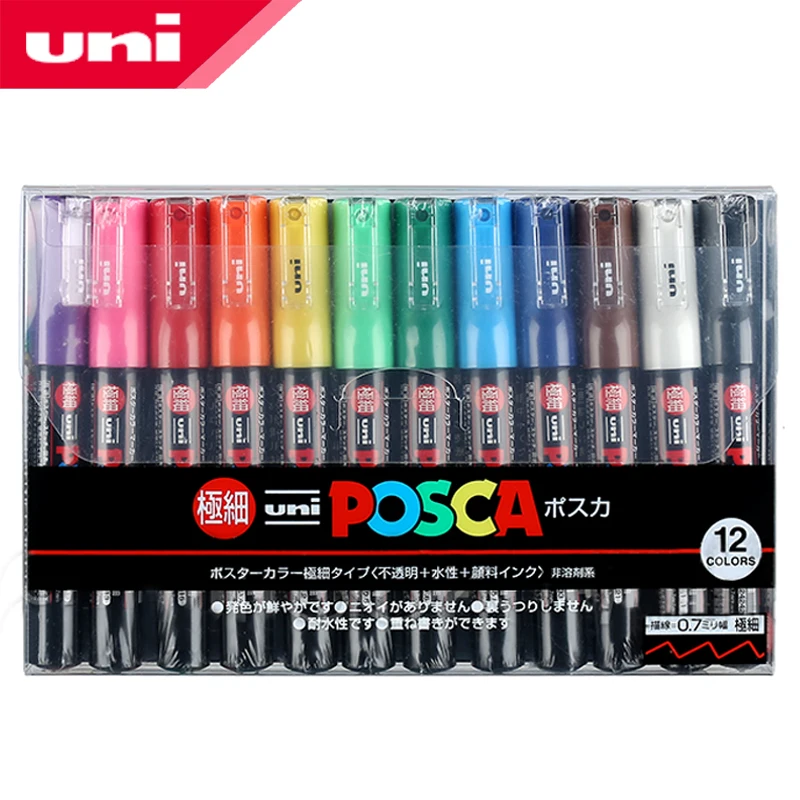 Фото Набор маркеров художественных Mitsubishi Uni Posca PC-1M, 12 цветов №1