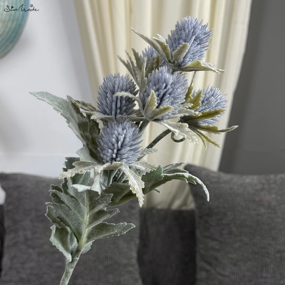 

SunMade, Флокированный синеголовник Eryngium, искусственный цветок