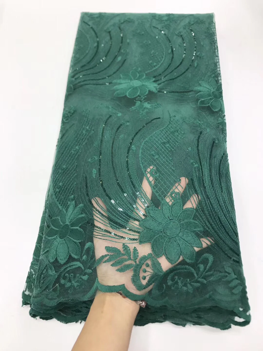 

African Lace Fabric 2021 High Quality French Embroidery Tulle Lace Nigerian Beaded Fabric For Wedding Party Dress