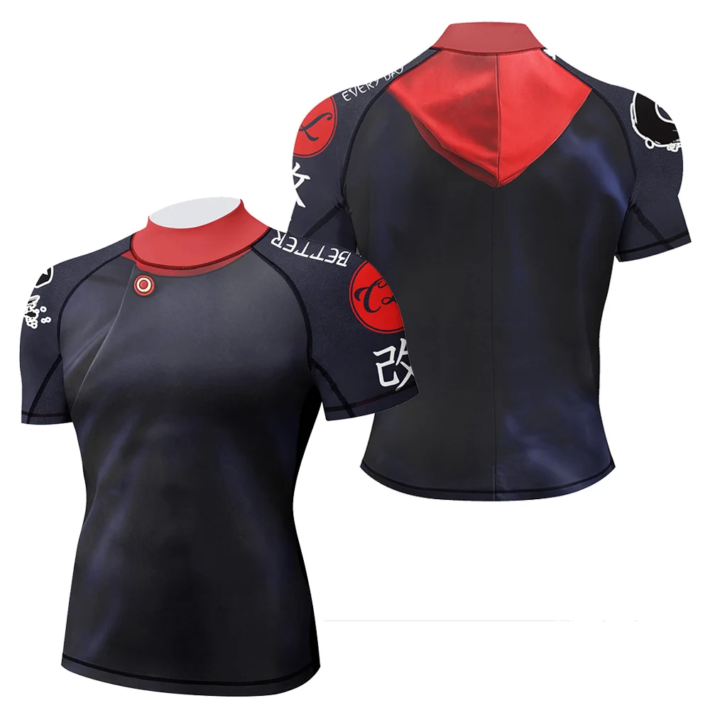 2025 Новый дизайн Mock Neck Rash Guard Силиконовый подол Мужская спортивная футболка Grappling Gi Jiu Jitsu Рашгард Быстросохнущая UPF 50+ Фитнес-футболка (art.: 3920cd7deb536) - 3920cd7deb536