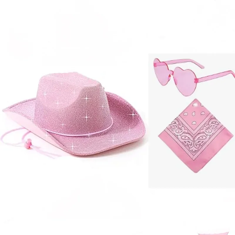 

Розовые ковбойские шляпы для девичника, 3 шт.
