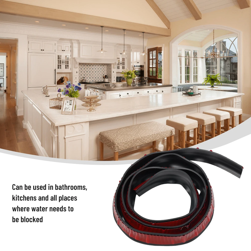 

Bathroom Water Barrier Retention Self-Adhesive Bendable Silicone Water Barrier Strip Dry&Wet Separation Seal Strip