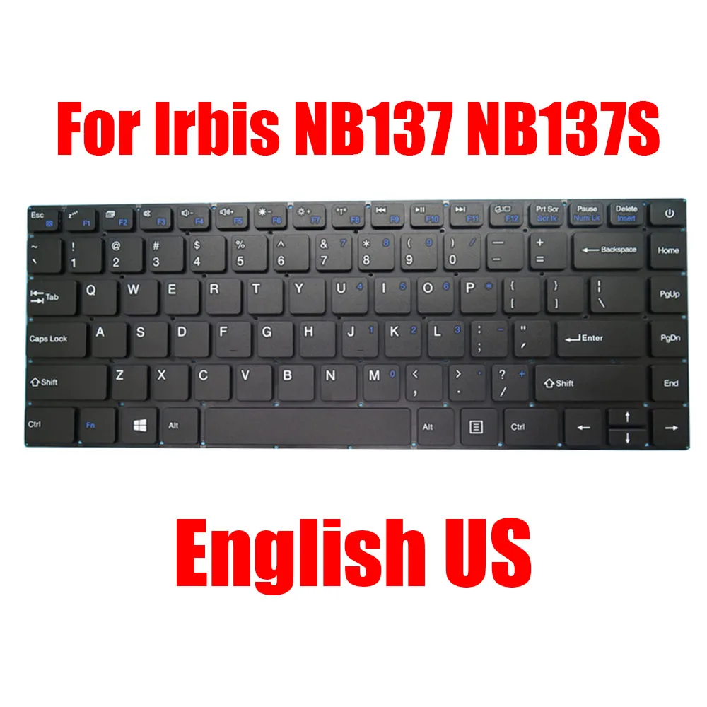 Сменная Клавиатура для ноутбука Irbis NB137 NB137S NB138 английская американская черная