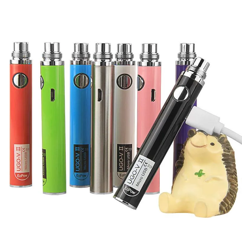 

Ugo II V2 Vape Battery Rechargeable 650Mah 900Mah Preheat VV 510 Thread With Usb Charger Batteries For Vaporizer Pen Cartridges