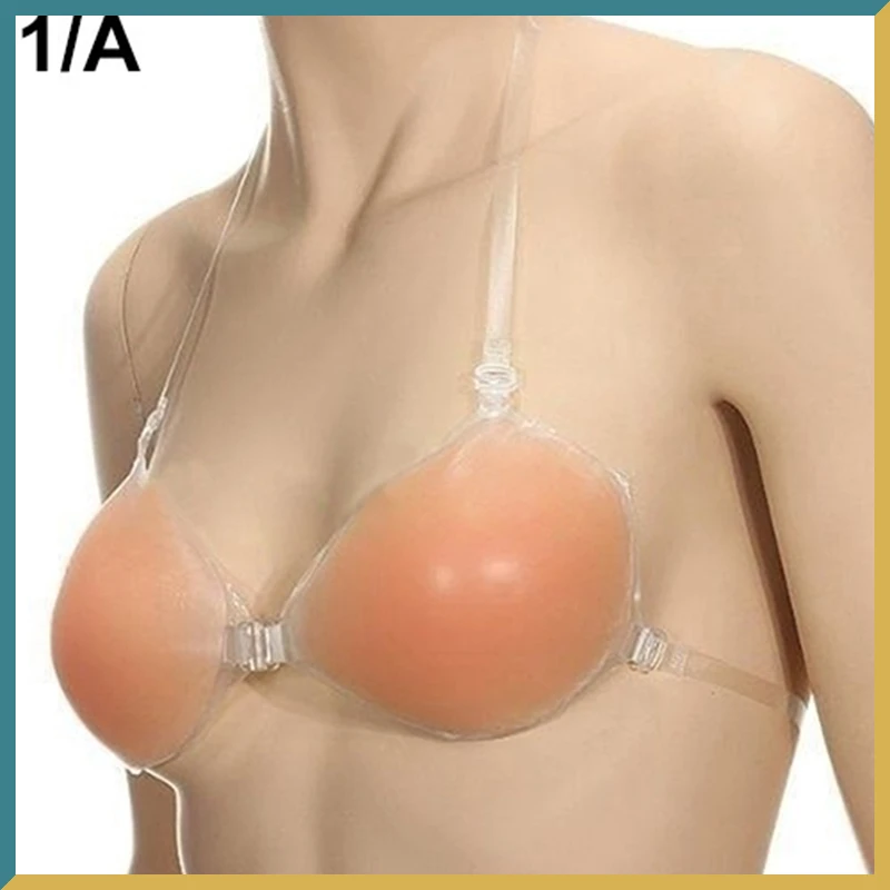 Invisible Silicone Bras For Women Wedding Dress Underwear BraletteClear Strap Multiway Strapless Front Closure Brassiere