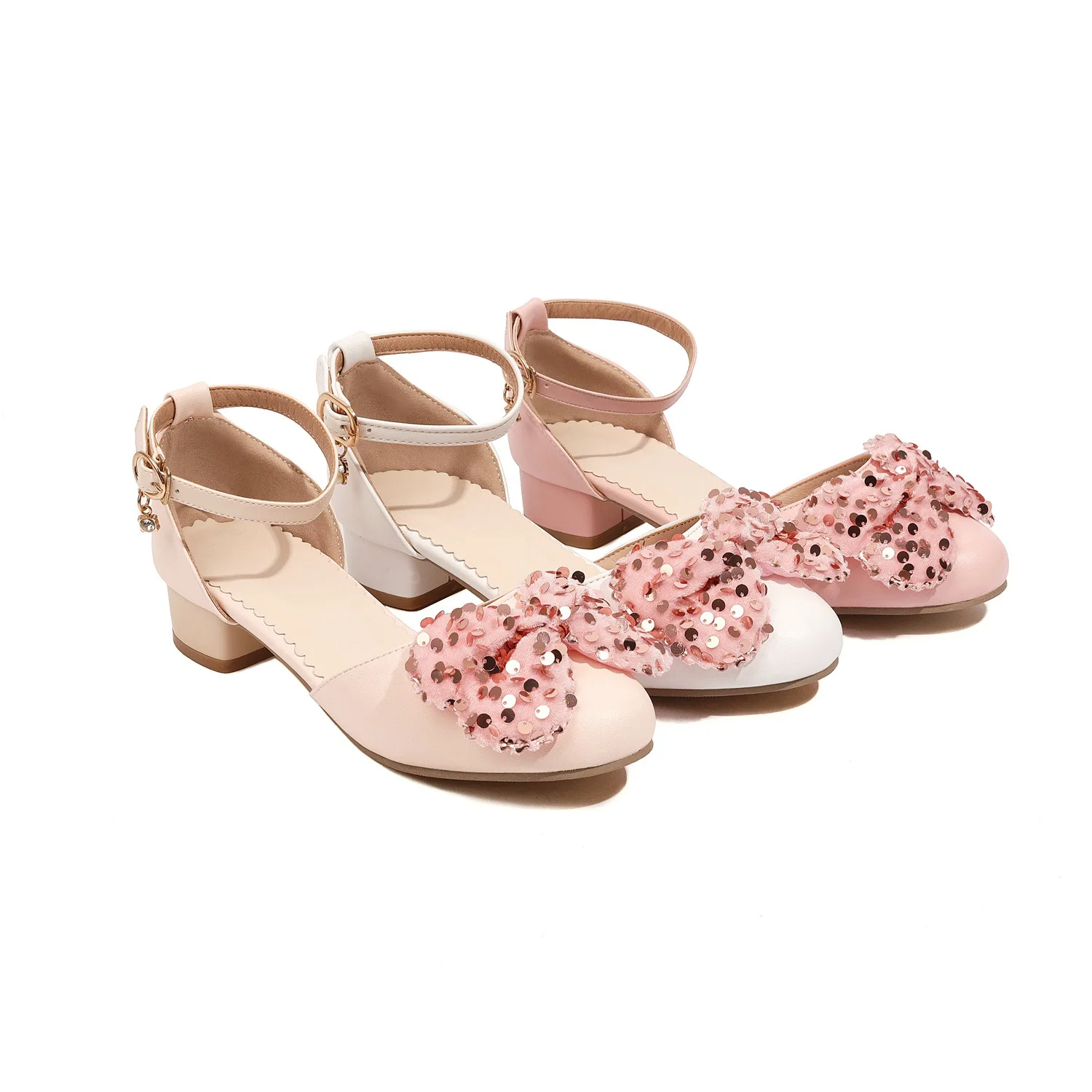 

Fashion Womens Shoes 2022 Beige Heeled Sandals Bling Bling Luxury Bow Black Girls Block Comfort Clear Spring New Low Bright Rubb