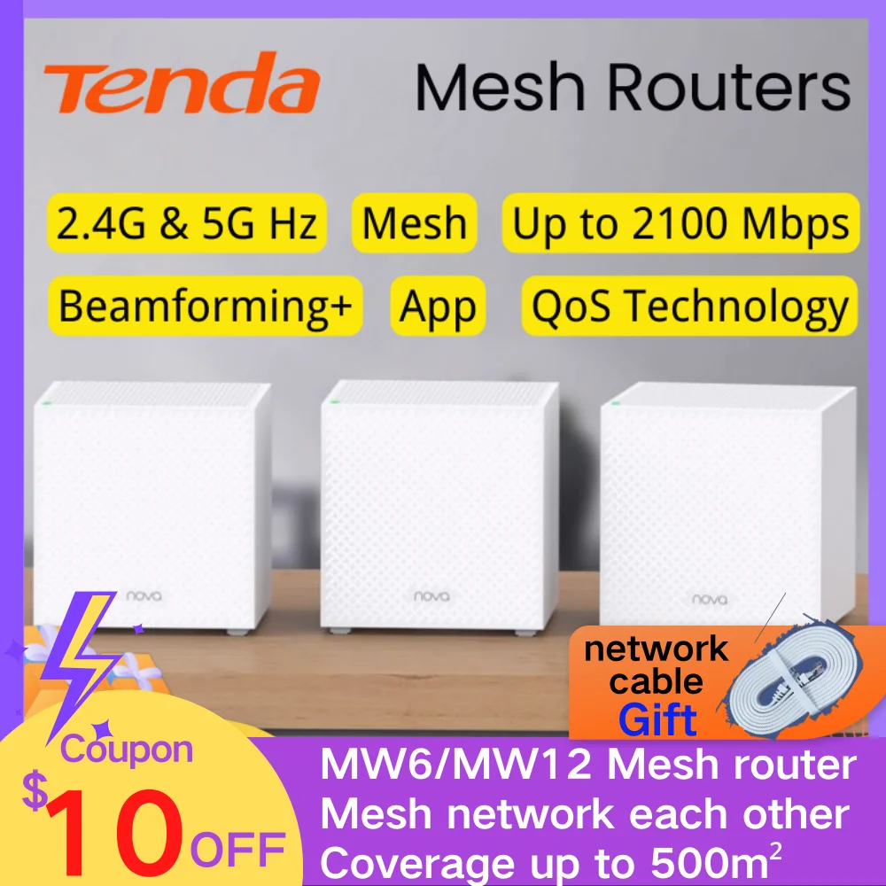 Tenda Mesh WIFI Gigabit Router MW12 AC2100 Tri-band MW6 AC12