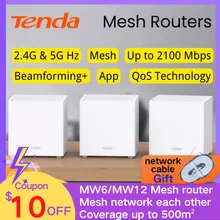 Tenda Mesh WIFI Router MW12/MW6/MW5/MW3 AC1200 AC2100 Dual-band Tri-band Wireless WIFI Gigabit Router Repeater Global Version