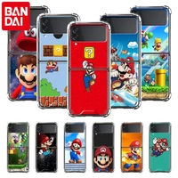 airbag coques for samsung galaxy z flip 3 5g mobile protective case foldable z flip3 fold phone cover cartoon mario