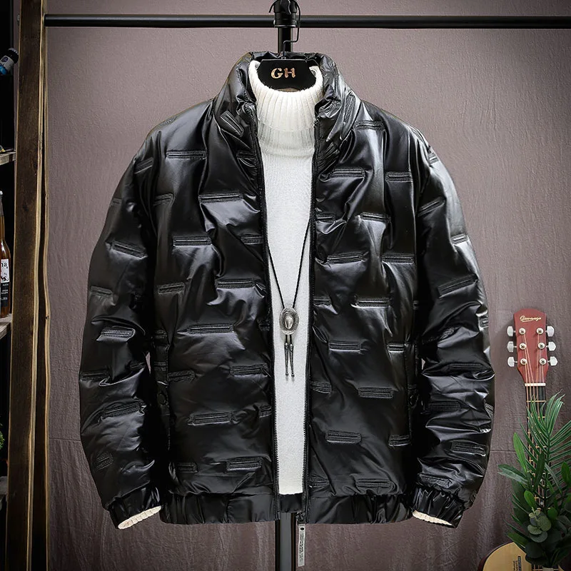 2021 Winter New Cotton Coat Men's Jacket Coat Korean Down Cotton Coat Thickened Cotton Jacket Stand Collar Large