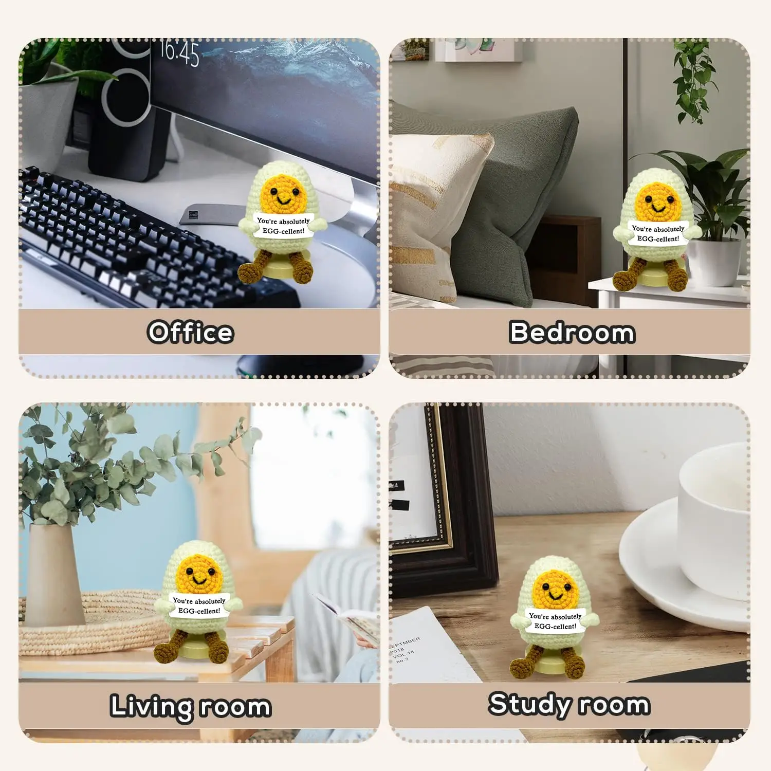 Забавная вязаная крючком карманная кукла с картой рождественское украшение для