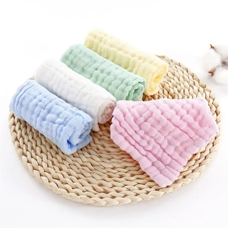 

5-piece Set Anti Dirty Infant Saliva Towel Water Absorption Hildrens Handkerchief Baby Stuff Baby Bib Six-layer Gauze