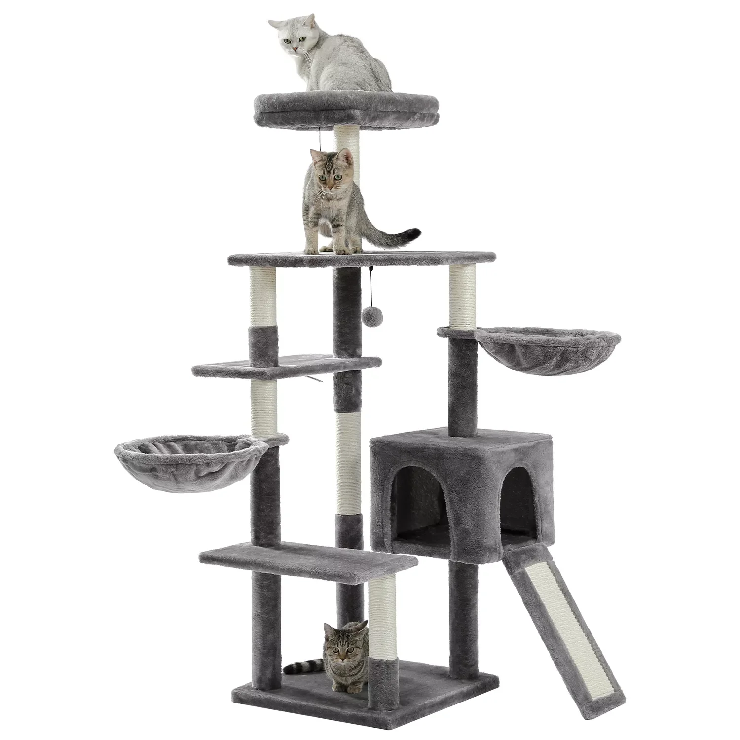 

Dropshipping Cat Tower Featuring with Sisal-Covered Scratching Posts Spacious Condo and Large Perch for Small to Medium Cats